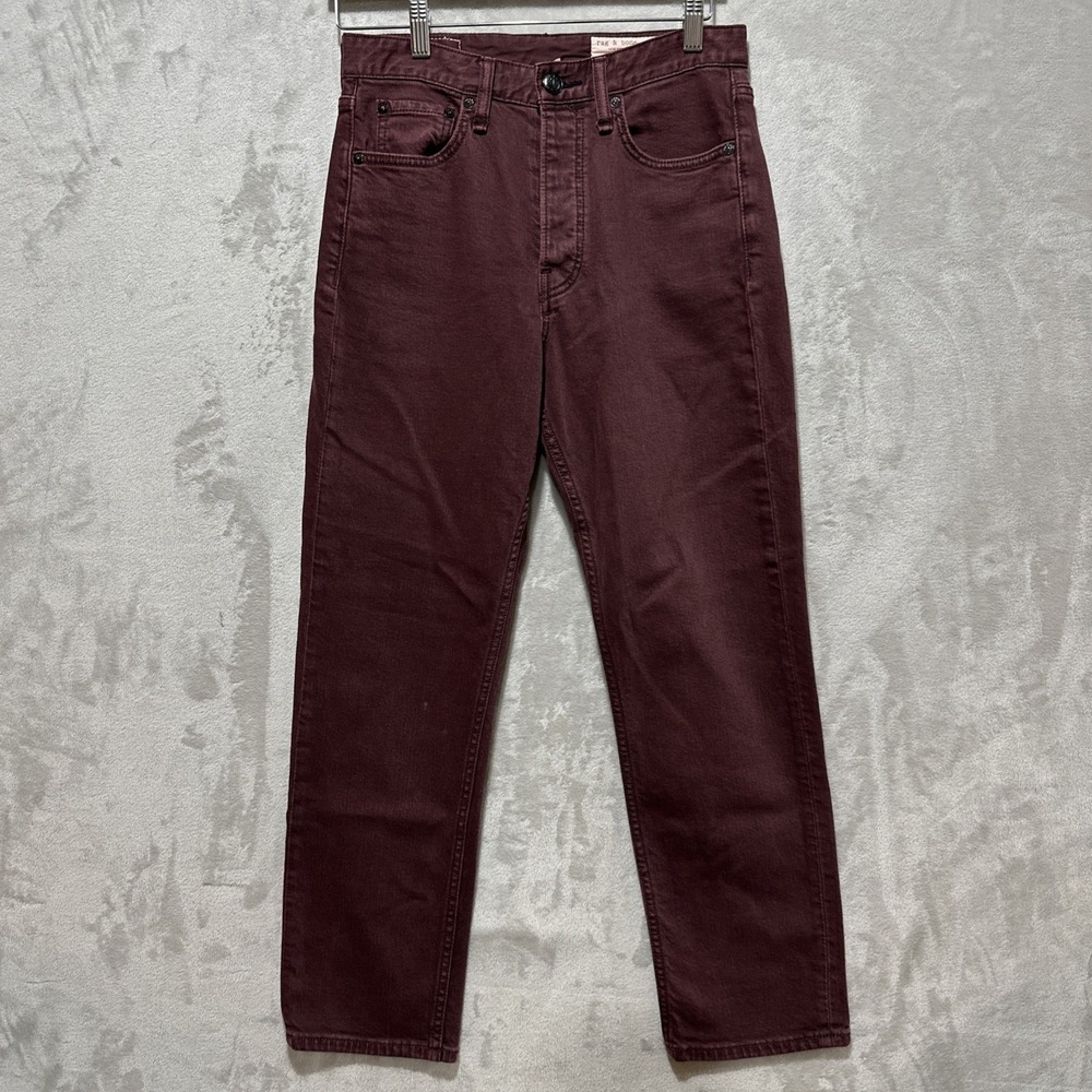 RAG&BONE Maya High-Rise Ankle Slim Jeans Pants Womens‎ Burgundy Size 27